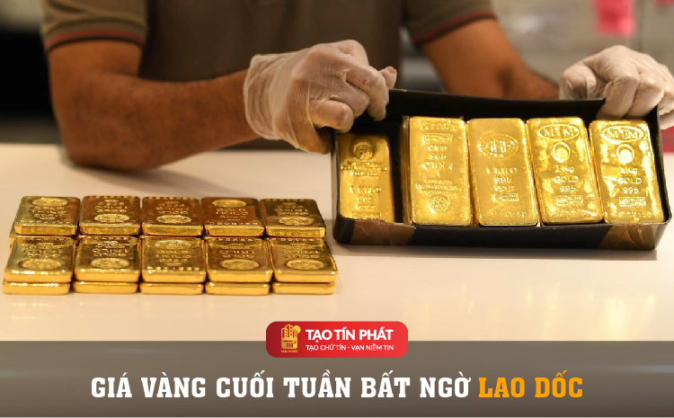 Giá vàng cuối tuần bất ngờ lao dốc, USD tăng trở lại