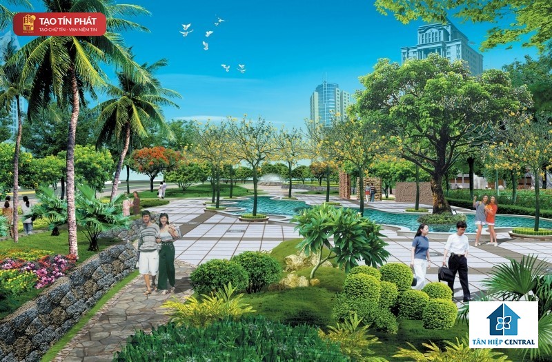Tiện ích cây xanh trong nội khu dự án Tân Hiệp Central