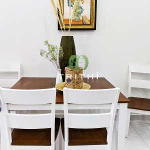 Bộ bàn ăn 4 ghế cao su Fullerton